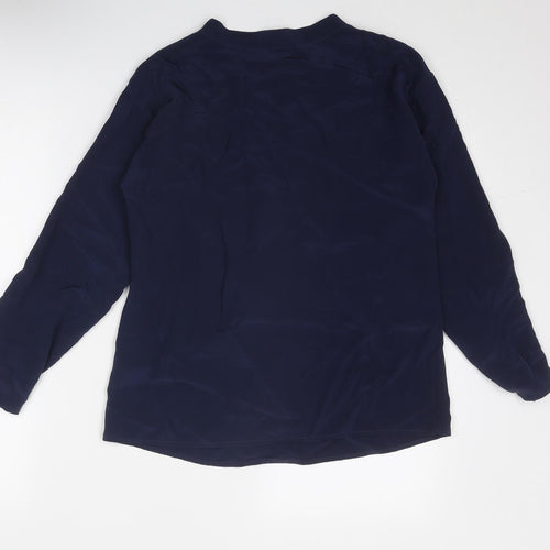 Raoul Womens Blue Silk Basic Blouse Size 8 V-Neck
