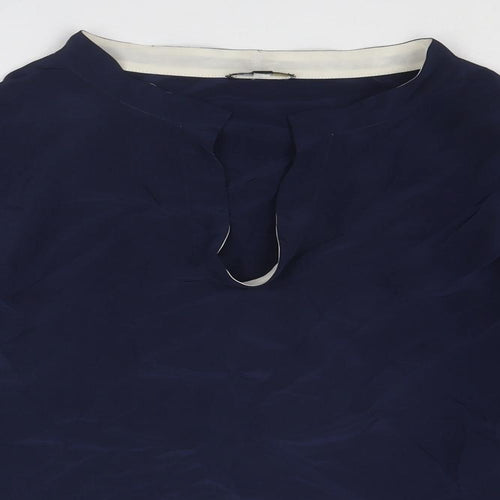Raoul Womens Blue Silk Basic Blouse Size 8 V-Neck