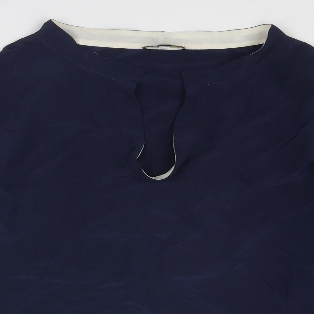 Raoul Womens Blue Silk Basic Blouse Size 8 V-Neck