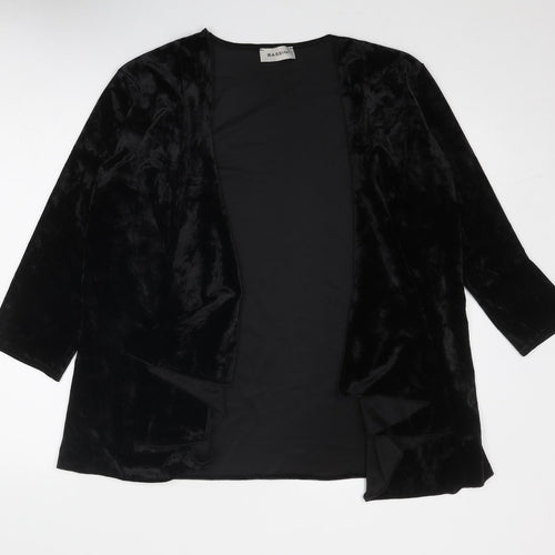BASSINI Womens Black V-Neck Polyester Cardigan Jumper Size 18