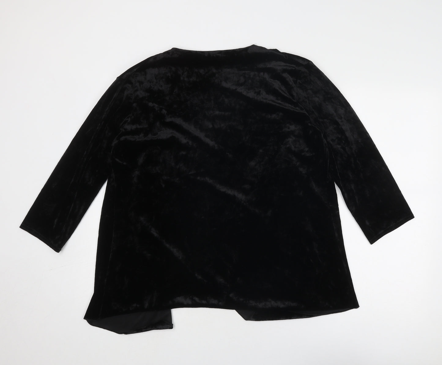 BASSINI Womens Black V-Neck Polyester Cardigan Jumper Size 18