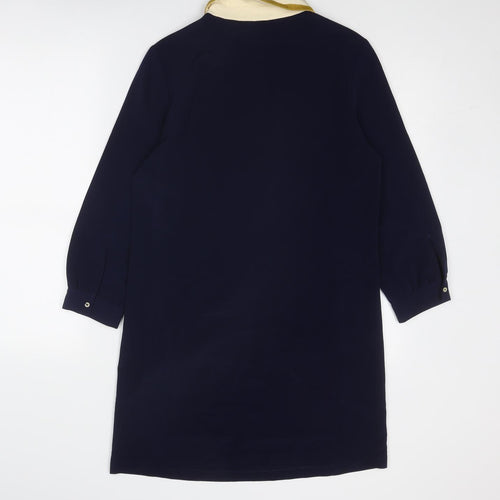 Whistles Womens Blue Polyester Shirt Dress Size 10 Collared Buckle