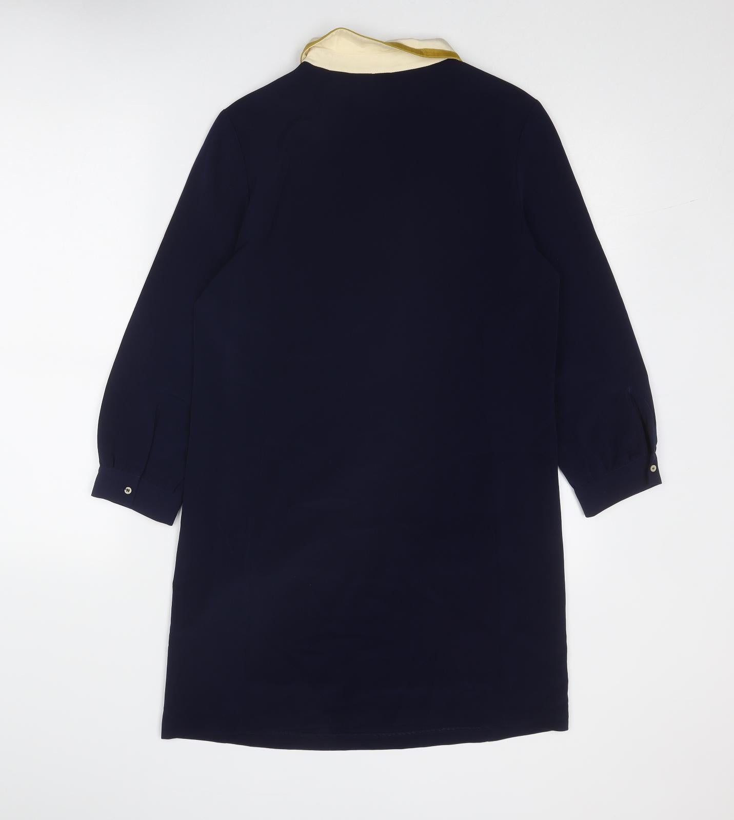 Whistles Womens Blue Polyester Shirt Dress Size 10 Collared Buckle