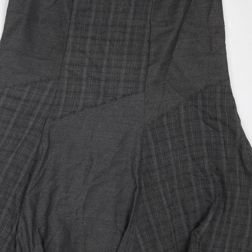 Per Una Womens Grey Geometric Polyester Swing Skirt Size 14 Zip