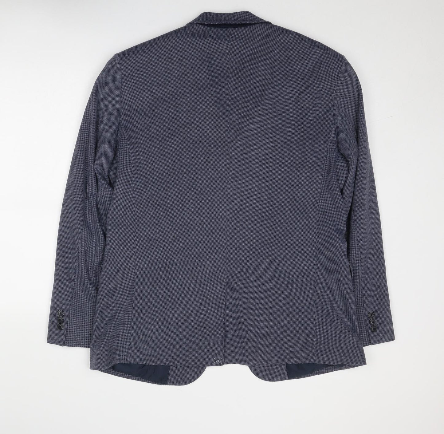 M&Co Mens Blue Polyester Jacket Suit Jacket Size 44 Regular