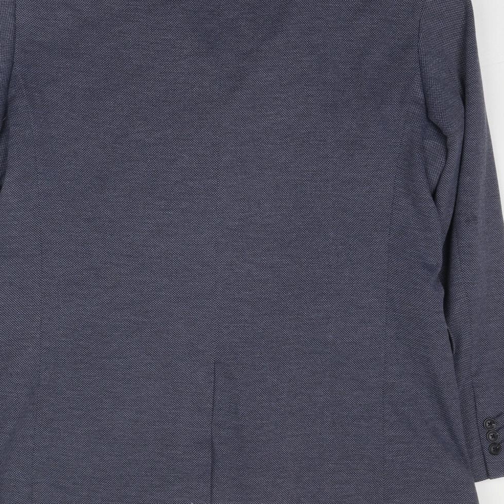 M&Co Mens Blue Polyester Jacket Suit Jacket Size 44 Regular