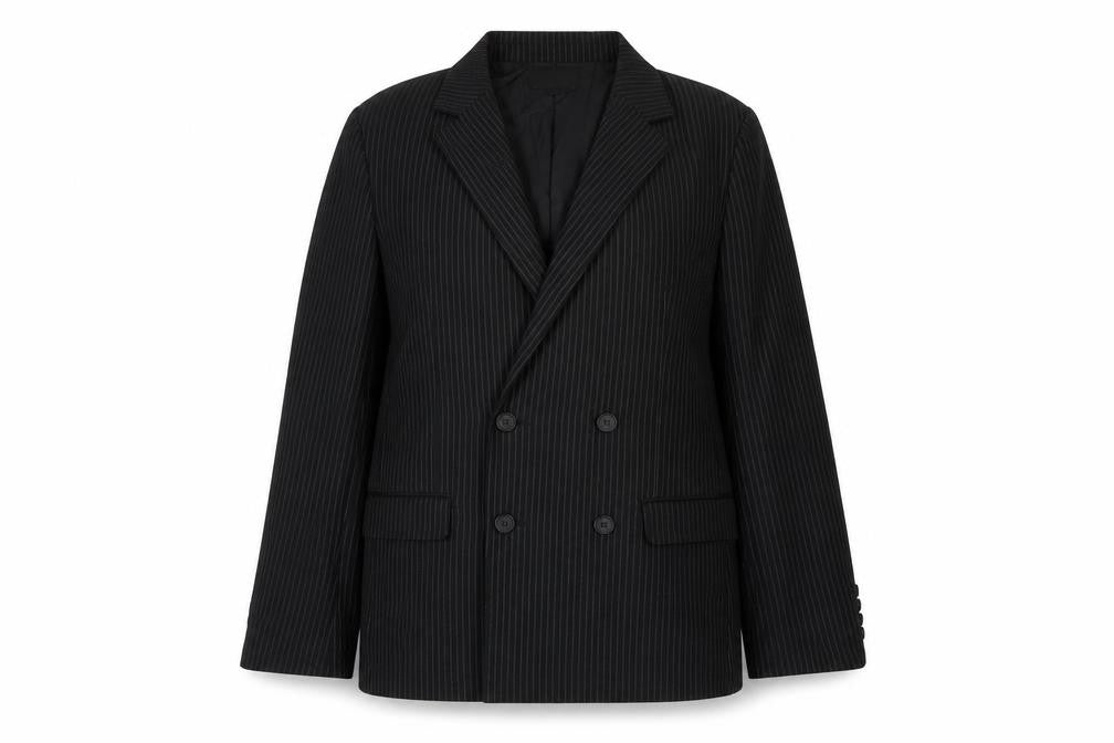 Brave Soul Womens Black Pinstripe Viscose Jacket Suit Jacket Size 10