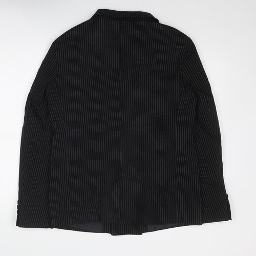Brave Soul Womens Black Pinstripe Viscose Jacket Suit Jacket Size 10