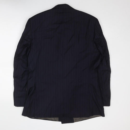 Austin Reed Mens Blue Striped Wool Jacket Suit Jacket Size 40 Regular