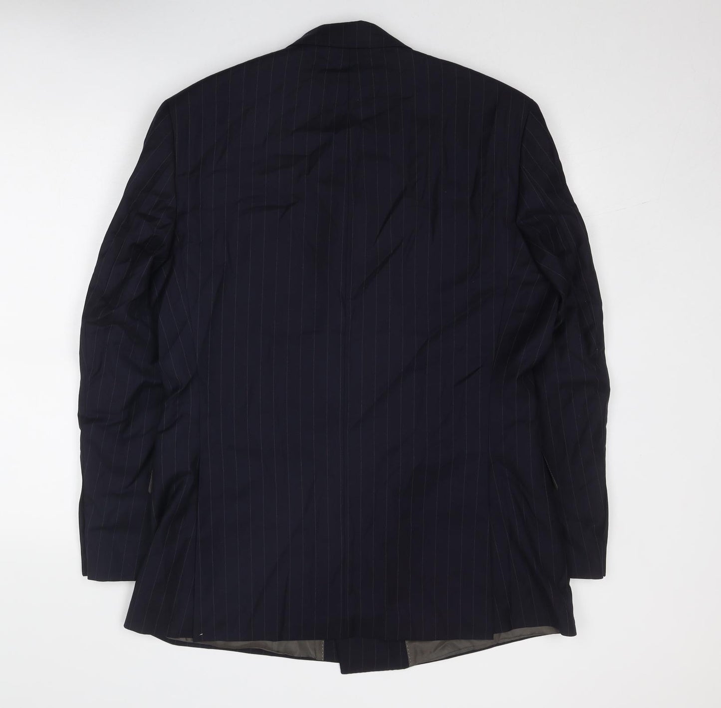 Austin Reed Mens Blue Striped Wool Jacket Suit Jacket Size 40 Regular