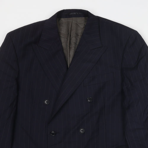 Austin Reed Mens Blue Striped Wool Jacket Suit Jacket Size 40 Regular