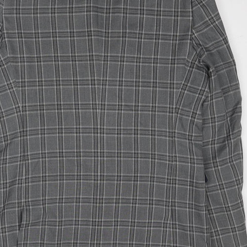 NEXT Mens Grey Plaid Polyester Jacket Blazer Size 42 Regular
