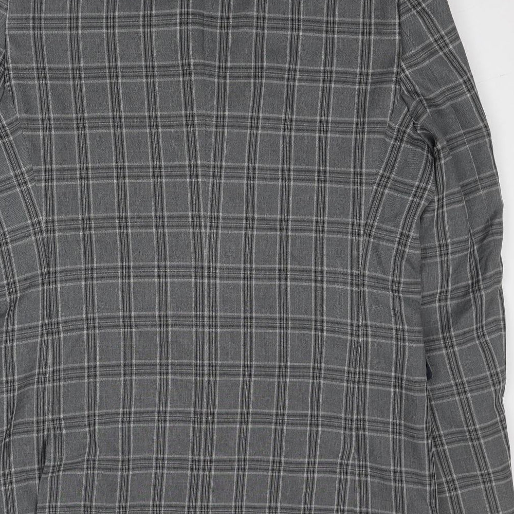 NEXT Mens Grey Plaid Polyester Jacket Blazer Size 42 Regular