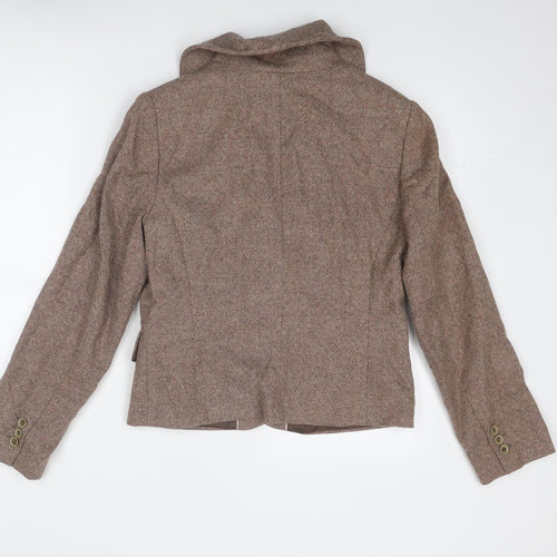 Per Una Womens Brown Geometric Jacket Size 12 Button