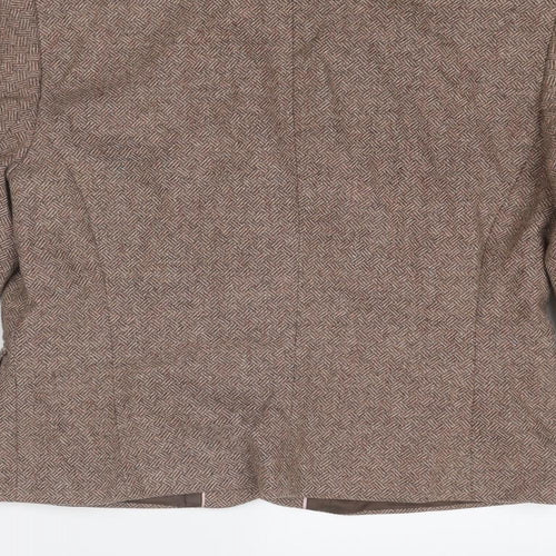 Per Una Womens Brown Geometric Jacket Size 12 Button