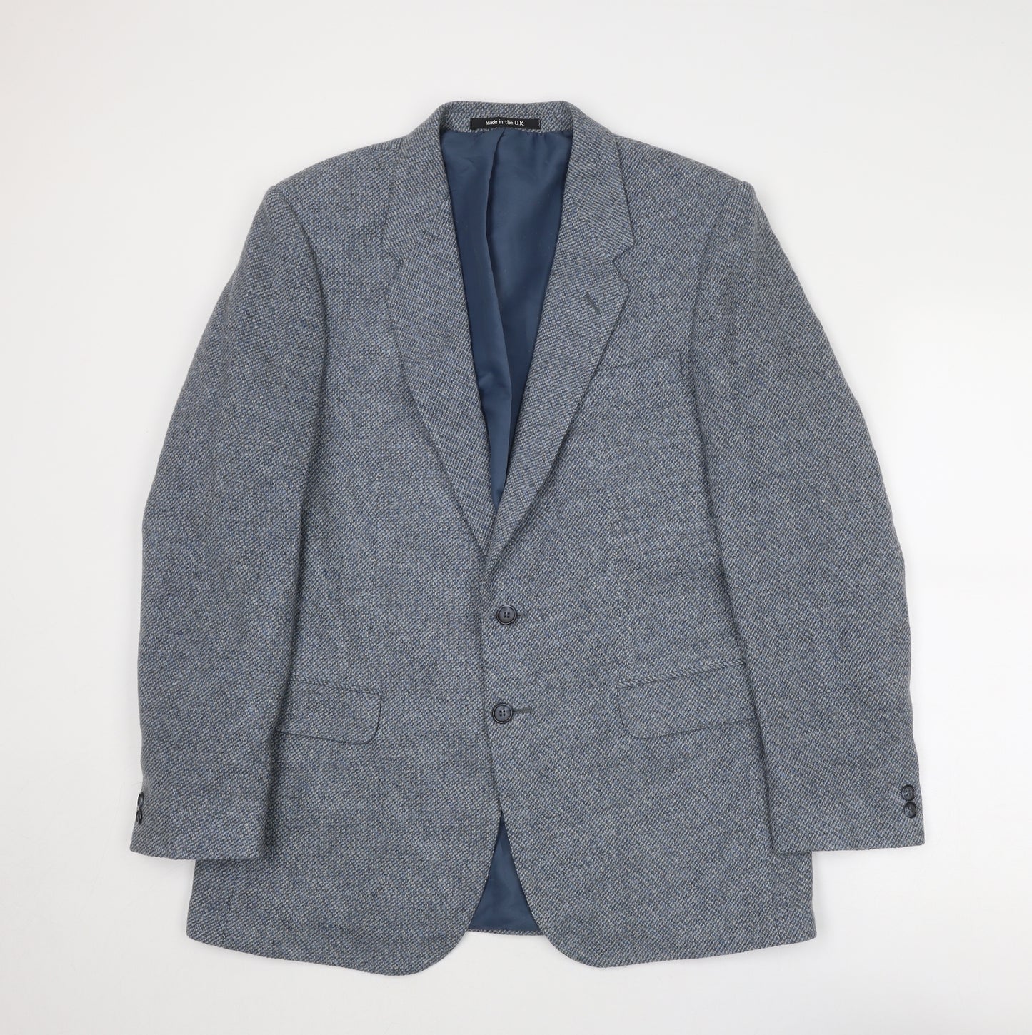St Michael Mens Blue Wool Jacket Blazer Size 42 Regular