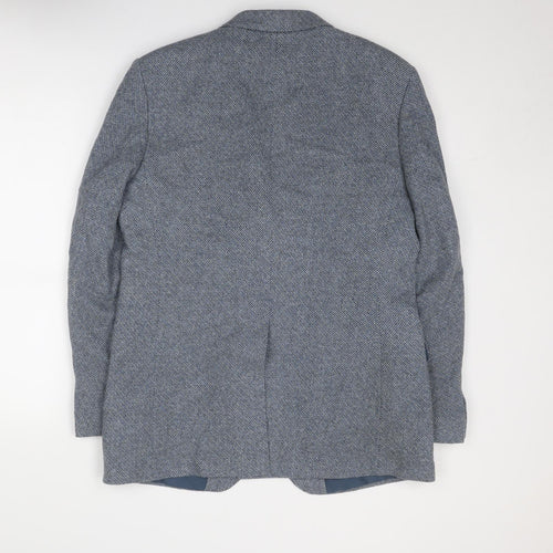 St Michael Mens Blue Wool Jacket Blazer Size 42 Regular