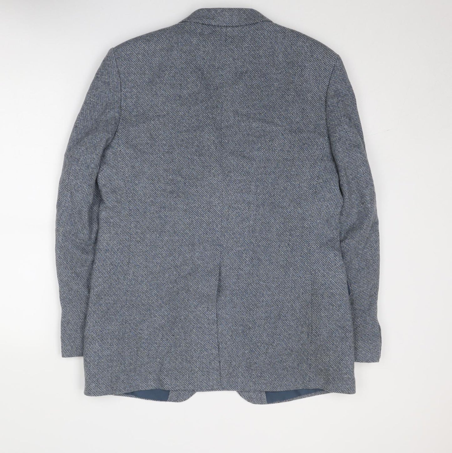 St Michael Mens Blue Wool Jacket Blazer Size 42 Regular