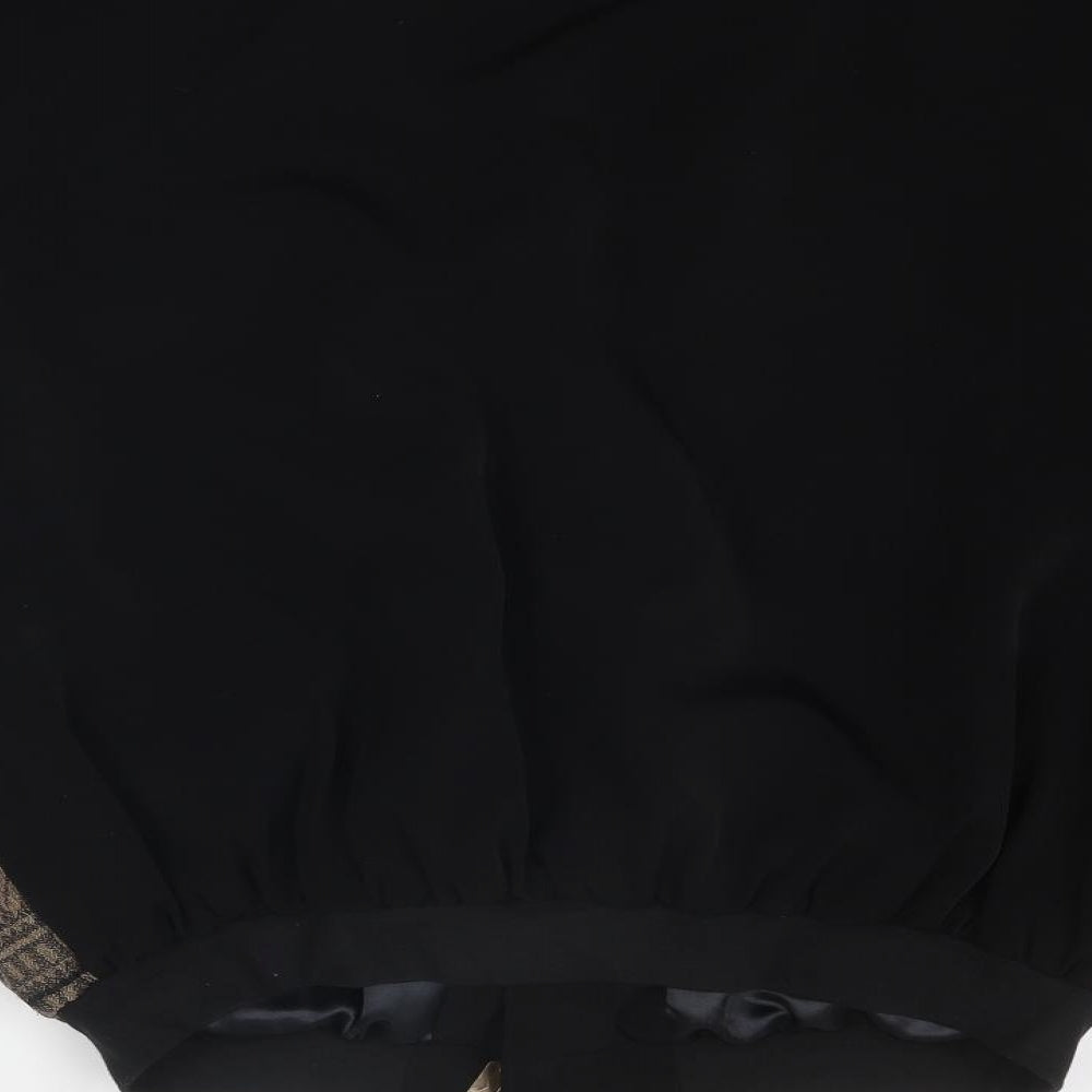 Antonio Archini Mens Black Geometric Bomber Jacket Jacket Size L - Toggle Fastening