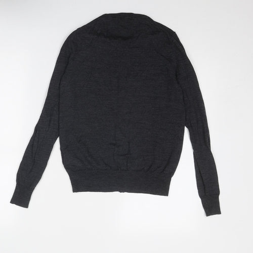 Uniqlo Womens Grey Round Neck Wool Cardigan Jumper Size S