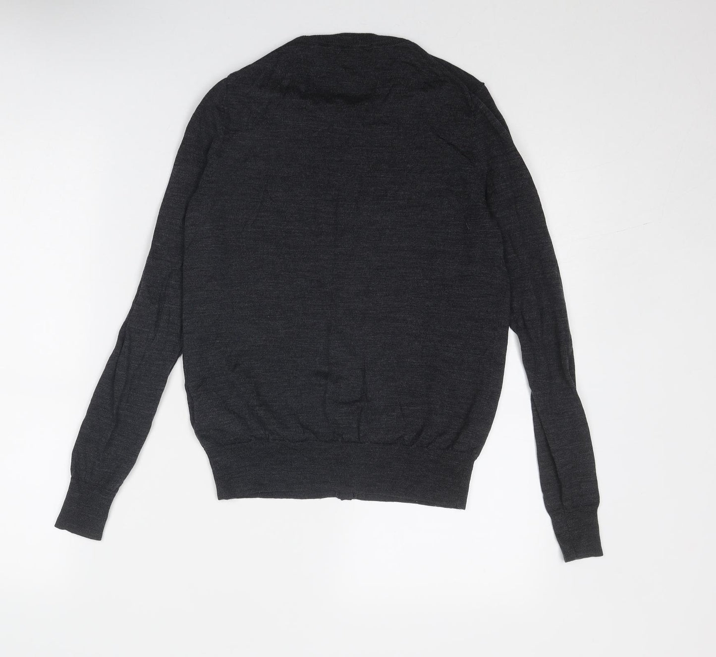 Uniqlo Womens Grey Round Neck Wool Cardigan Jumper Size S