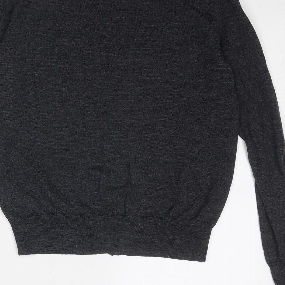 Uniqlo Womens Grey Round Neck Wool Cardigan Jumper Size S