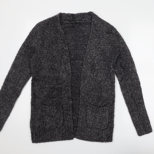 Colours of The World Womens Grey V-Neck Acrylic Cardigan Jumper Size XS