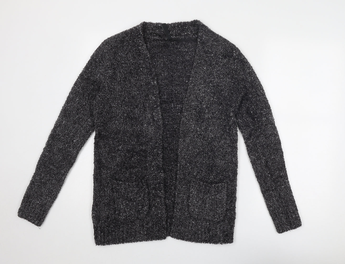 Colours of The World Womens Grey V-Neck Acrylic Cardigan Jumper Size XS