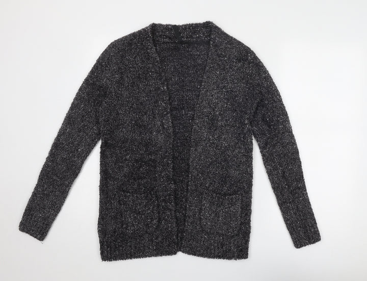 Colours of The World Womens Grey V-Neck Acrylic Cardigan Jumper Size XS