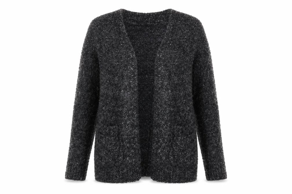 Colours of The World Womens Grey V-Neck Acrylic Cardigan Jumper Size XS