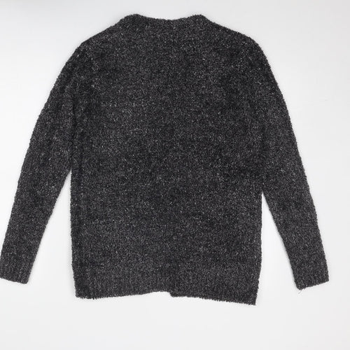 Colours of The World Womens Grey V-Neck Acrylic Cardigan Jumper Size XS