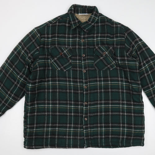 Blue Castle Mens Green Plaid Jacket Size 2XL Button