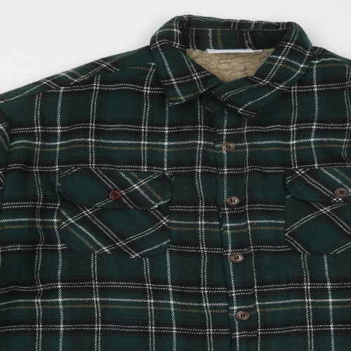 Blue Castle Mens Green Plaid Jacket Size 2XL Button