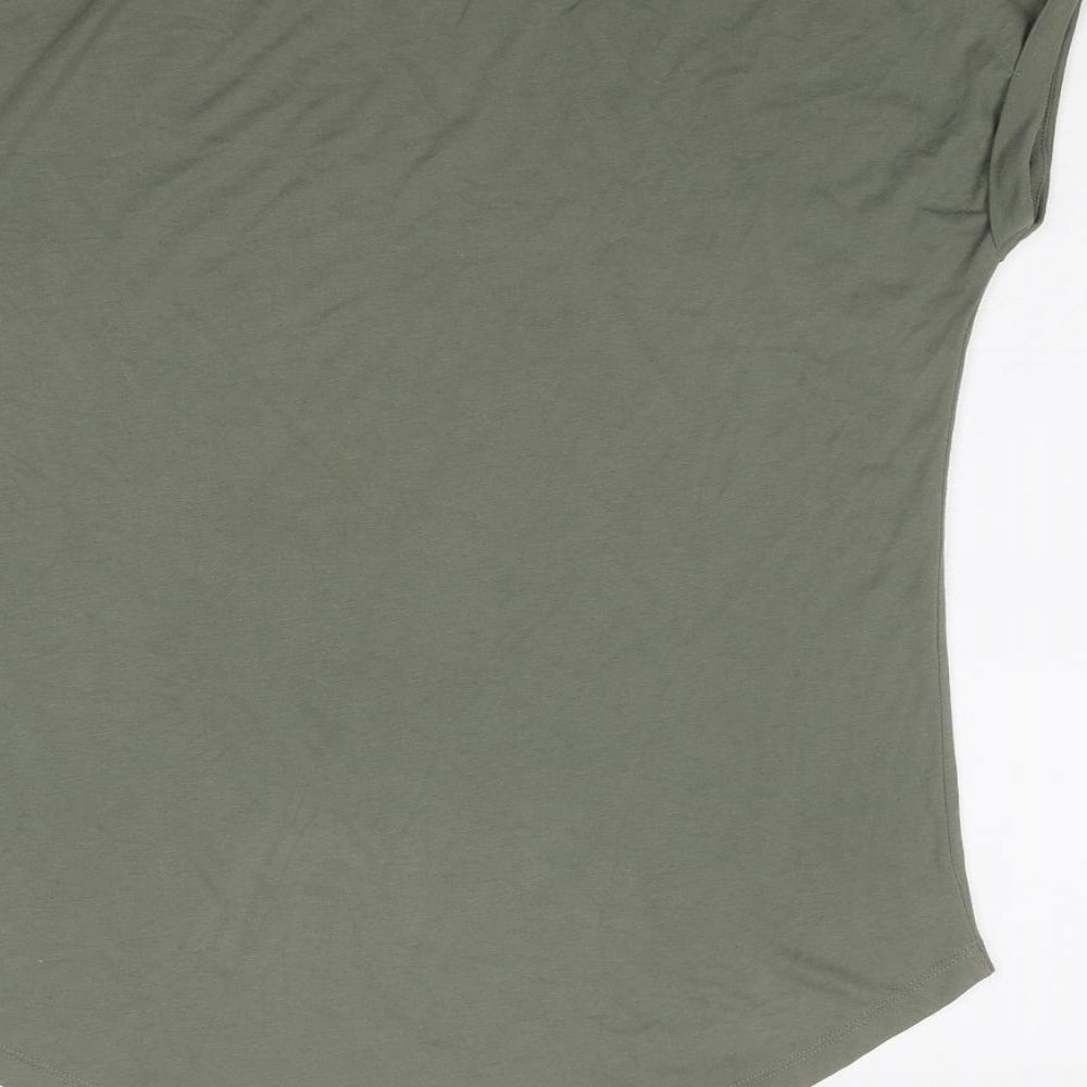 NEXT Womens Green Cotton Basic T-Shirt Size 10 Round Neck