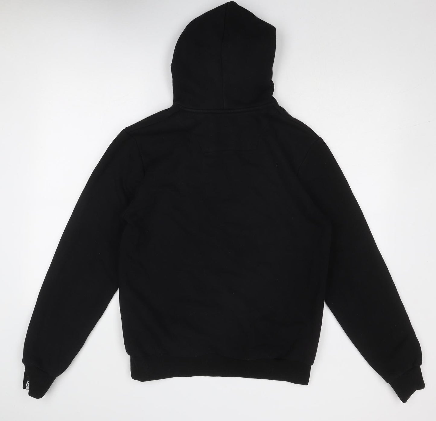 Noir Mens Black Cotton Pullover Hoodie Size M