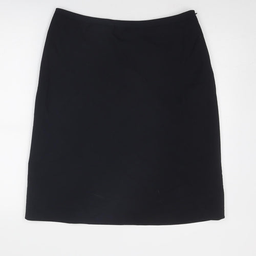 Monsoon Womens Blue Polyester A-Line Skirt Size 14 Zip