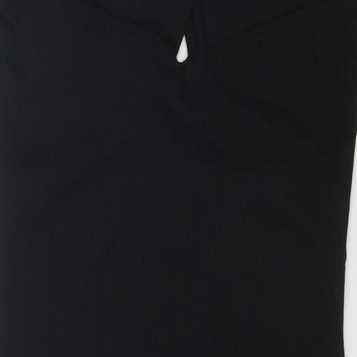 PRETTYLITTLETHING Womens Black Polyester Bodycon Size 14 Halter Pullover