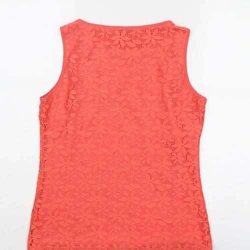 Wallis Womens Pink Polyester Basic Tank Size 10 Round Neck