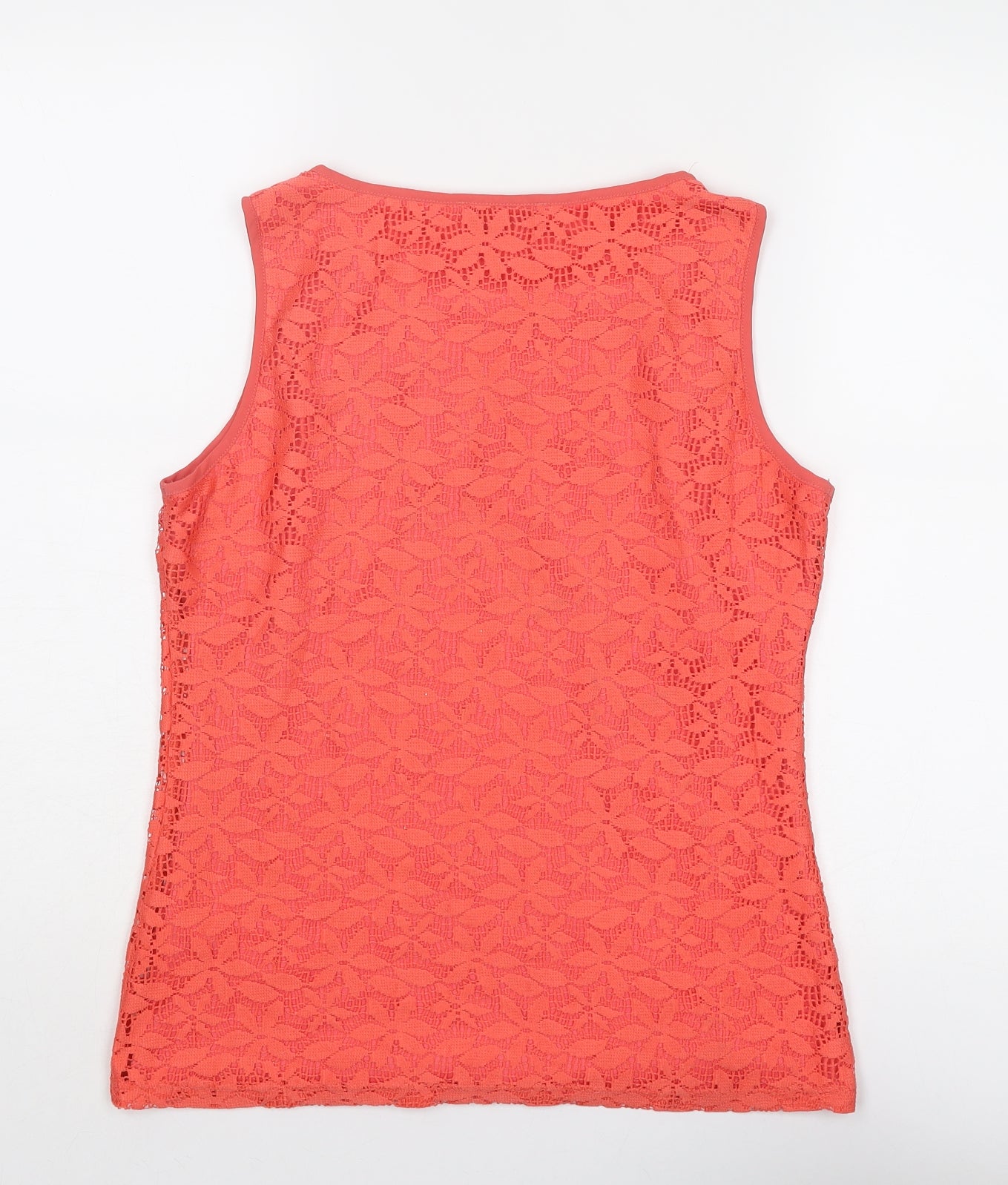 Wallis Womens Pink Polyester Basic Tank Size 10 Round Neck
