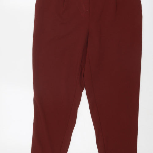 Terranova Womens Brown Polyester Carrot Trousers Size M Regular Button