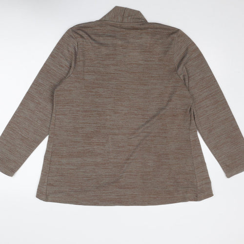 Tigi Womens Brown V-Neck Polyester Cardigan Jumper Size 10 - Size 10-12