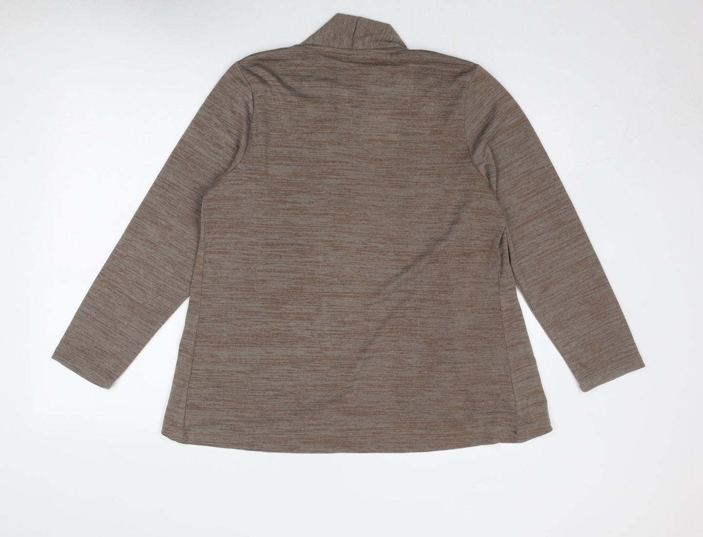 Tigi Womens Brown V-Neck Polyester Cardigan Jumper Size 10 - Size 10-12