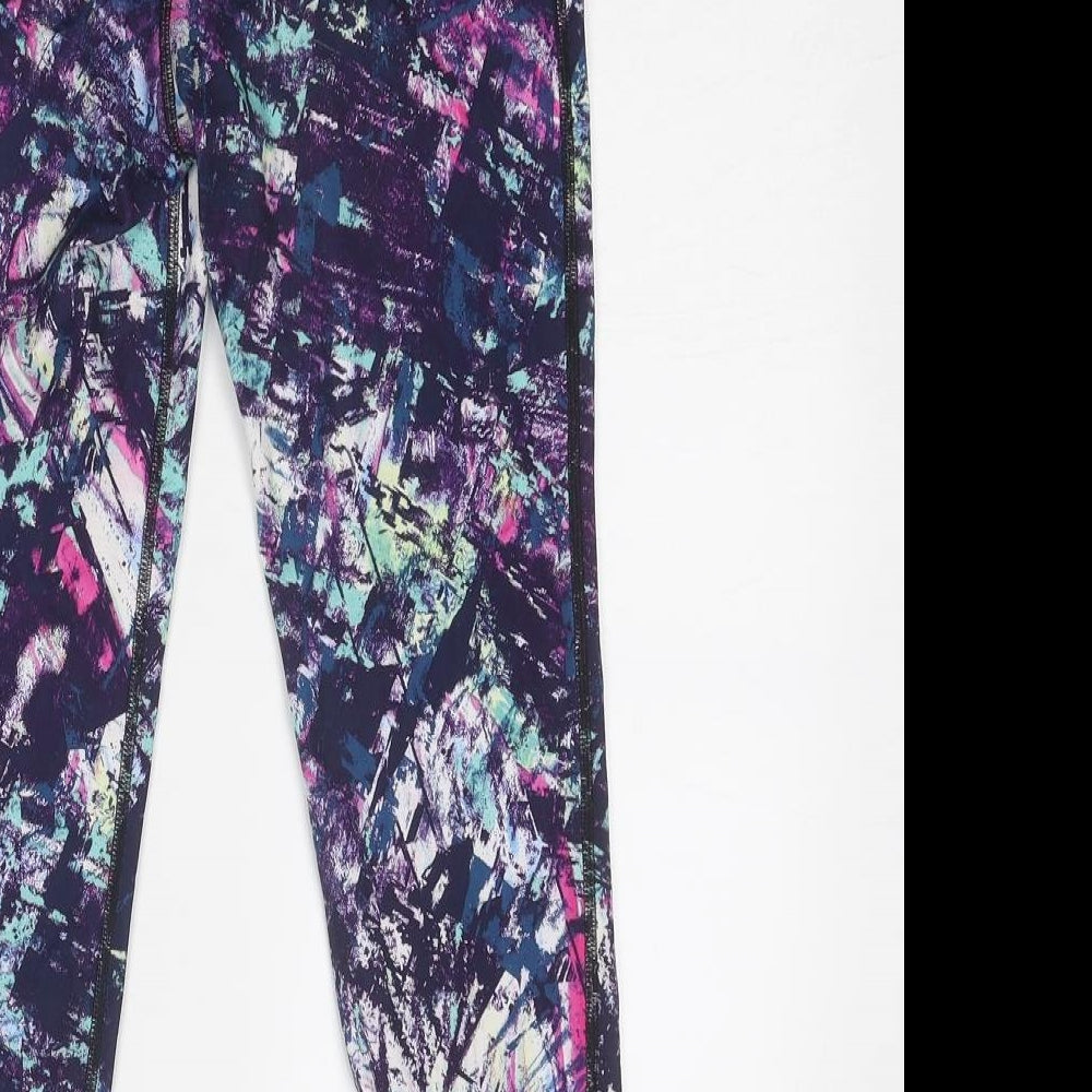 H&M Girls Multicoloured Geometric Polyester Jogger Trousers Size 11-12 Years Regular Pullover - Leggings