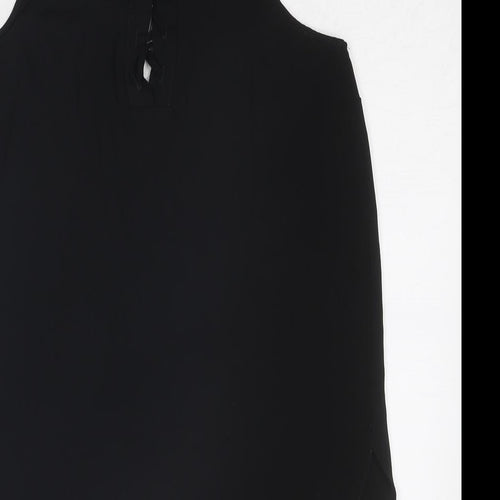 River Island Womens Black Polyester Basic Tank Size 8 V-Neck