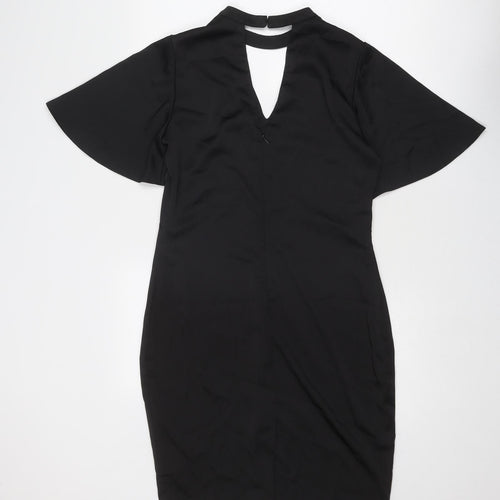 NEXT Womens Black Polyester Bodycon Size 10 Round Neck Zip