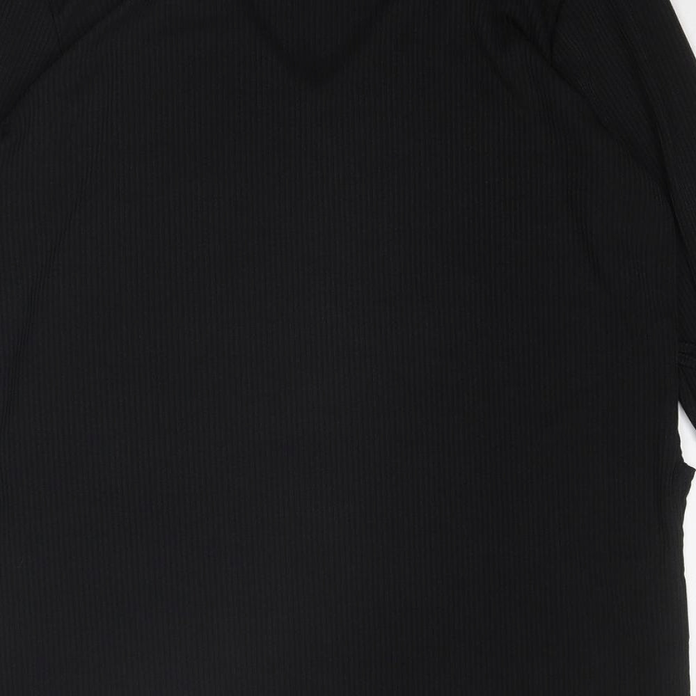 Misspap Womens Black Polyester Tunic T-Shirt Size 14 V-Neck