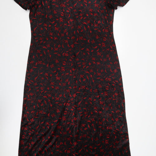 Berkertex Womens Black Geometric Polyester Maxi Size 20 Round Neck Pullover