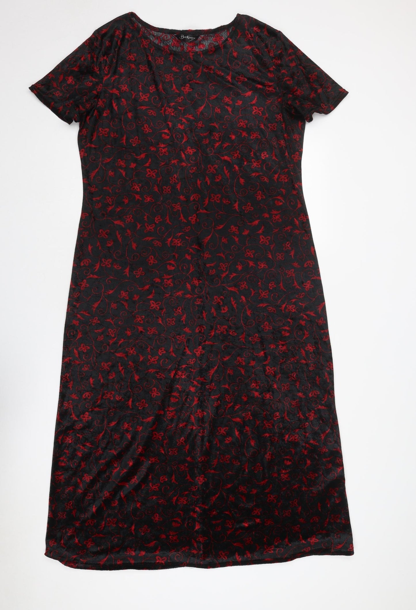 Berkertex Womens Black Geometric Polyester Maxi Size 20 Round Neck Pullover