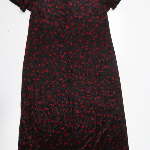 Berkertex Womens Black Geometric Polyester Maxi Size 20 Round Neck Pullover