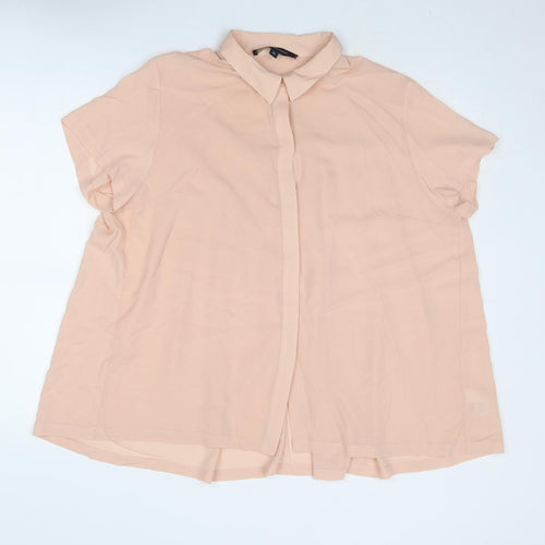 French Connection Womens Pink Polyester Basic Button-Up Size XS Collared